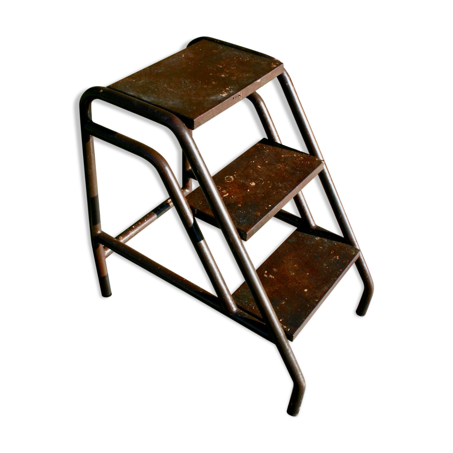 Metal ladder 3 steps industrial vintage