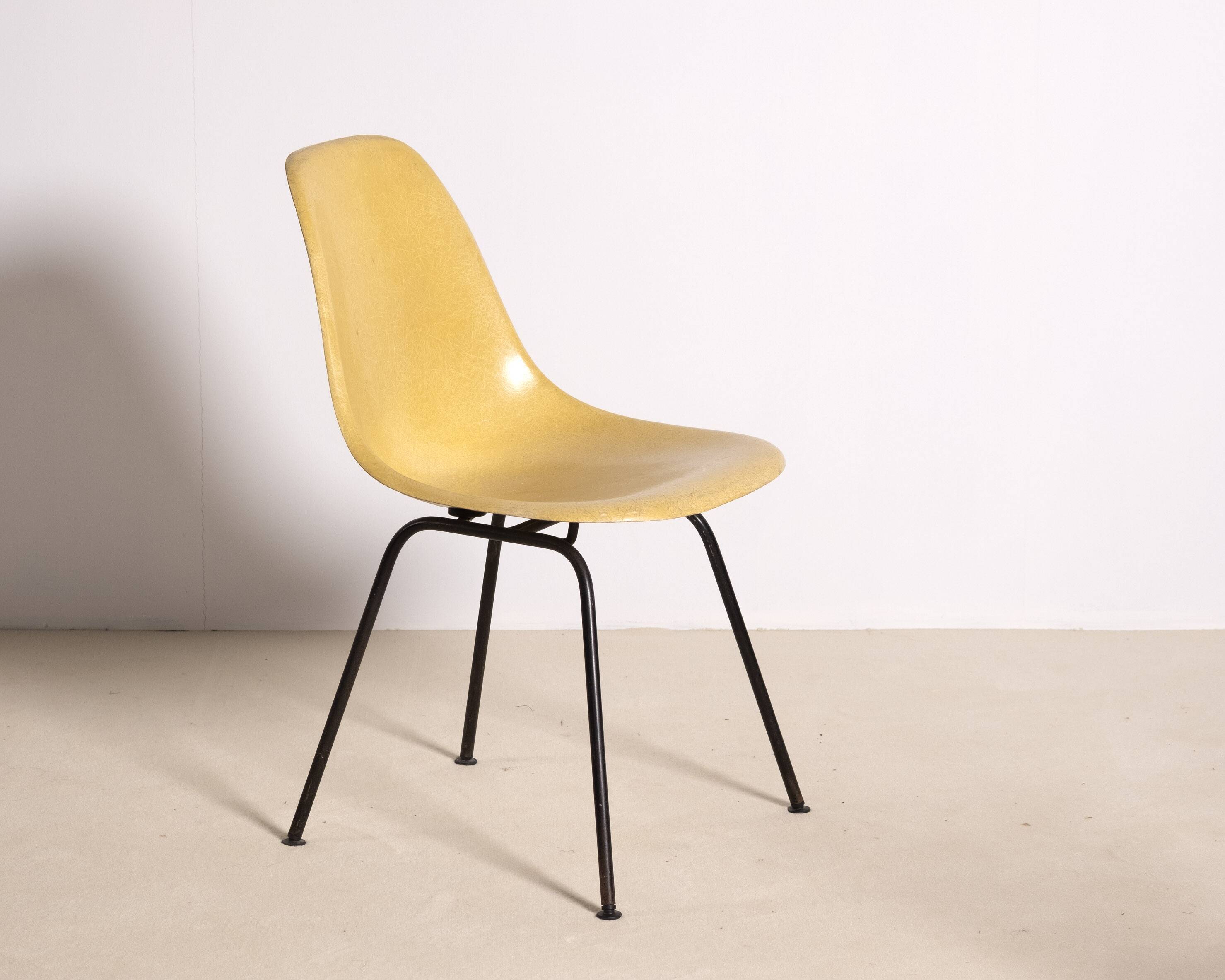 Eames Ocher Side Chair on H Base, Herman Miller 1960s