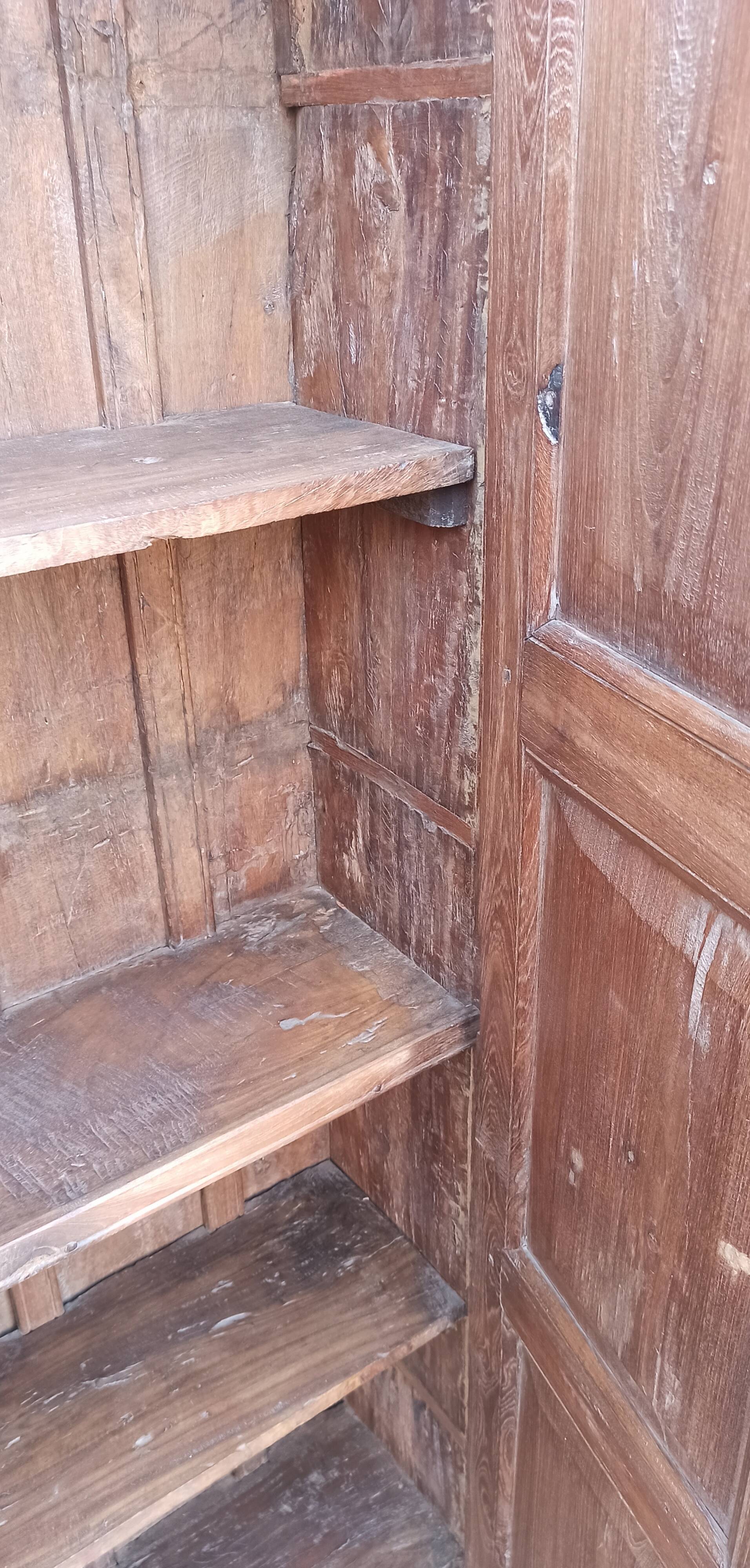 Old built-in wooden wardrobe