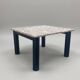 Square coffee table in granite and black metal – Minimalist / Brutalist Design
