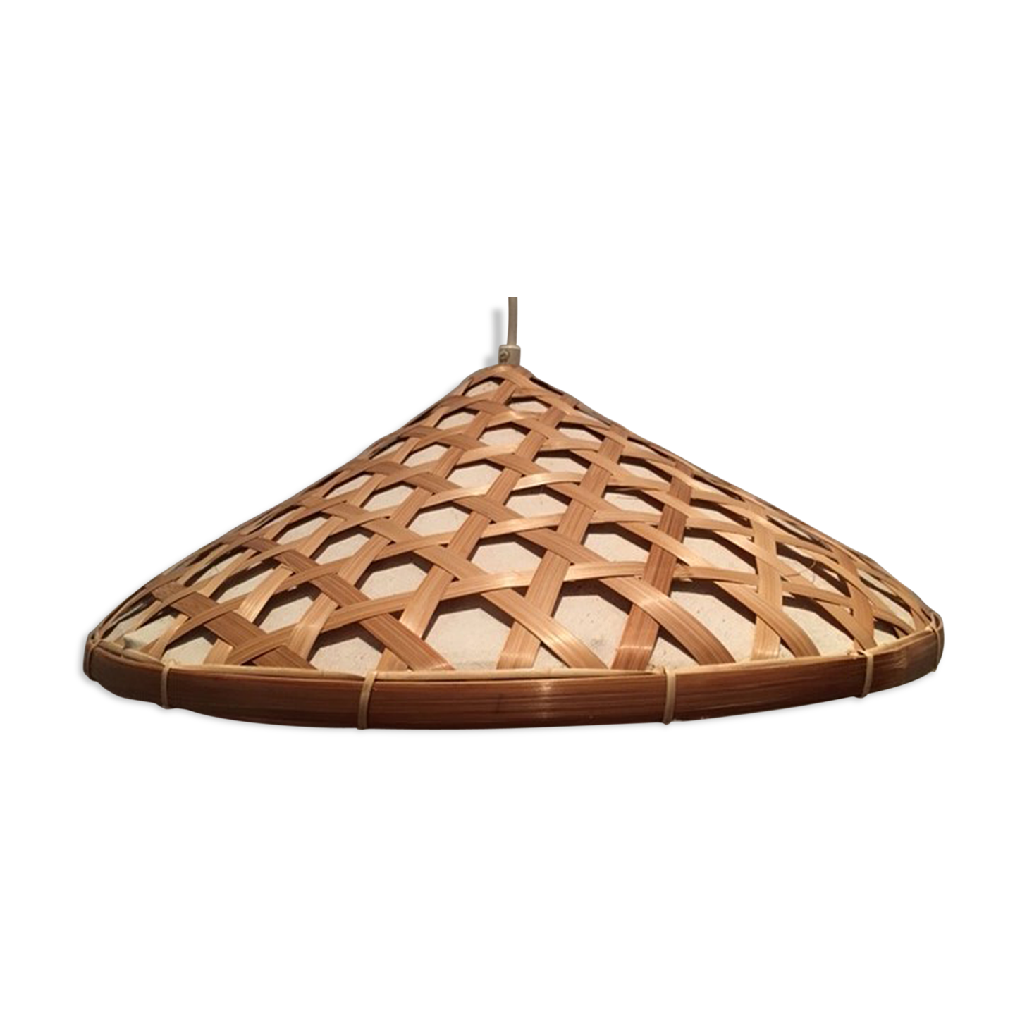 Suspension bambou et lin 50 cm