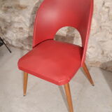Red vintage leatherette barrel Chair