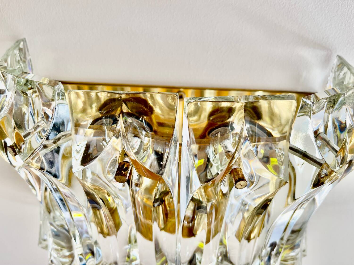 Venini wall lamp in crystal glass, Italy 1960