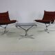 Seventies design special chromed metal Falcon chairs and table by Sigurd Re