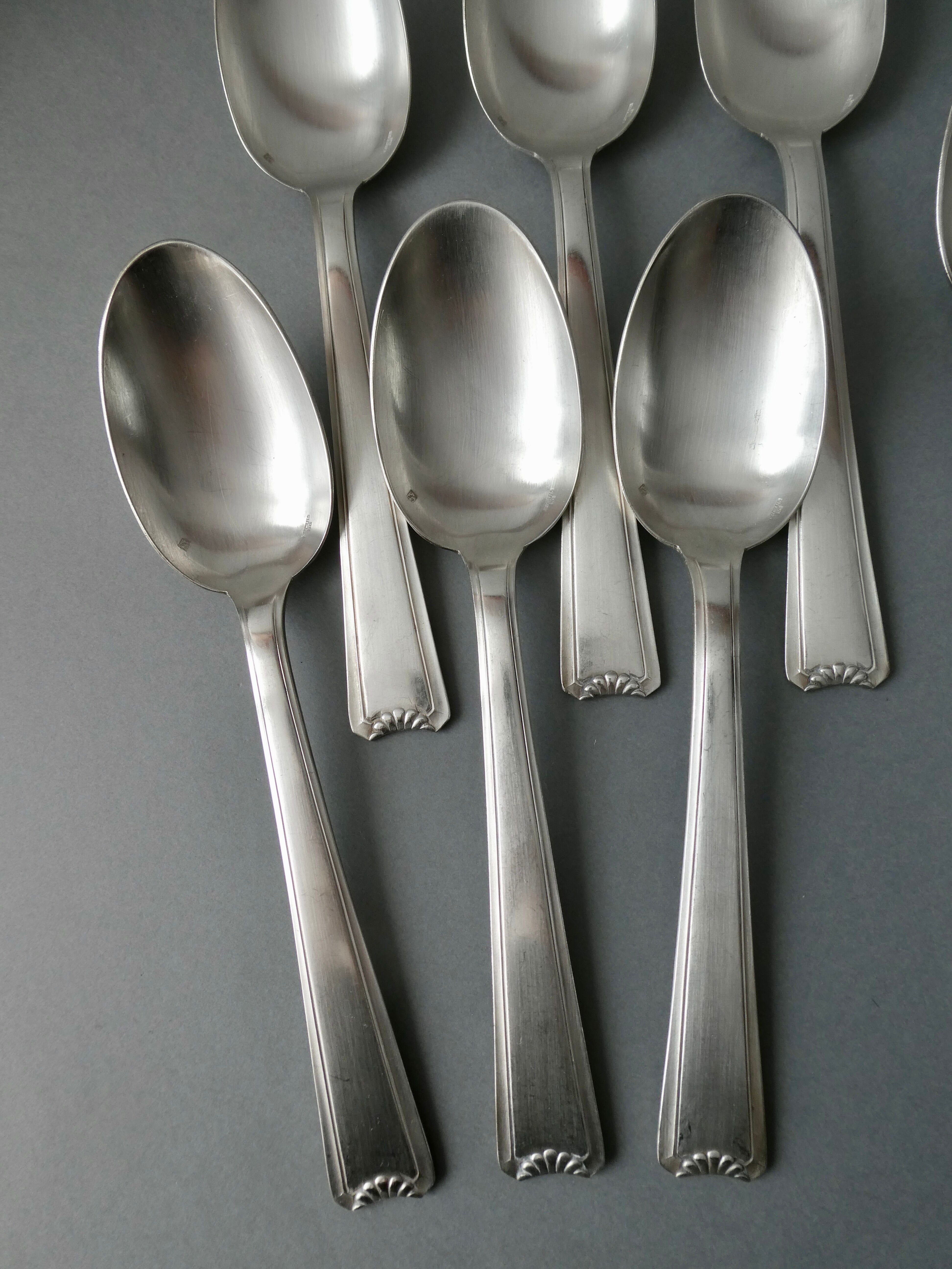 Set of silver metal cutlery Ercuis model Cambodia