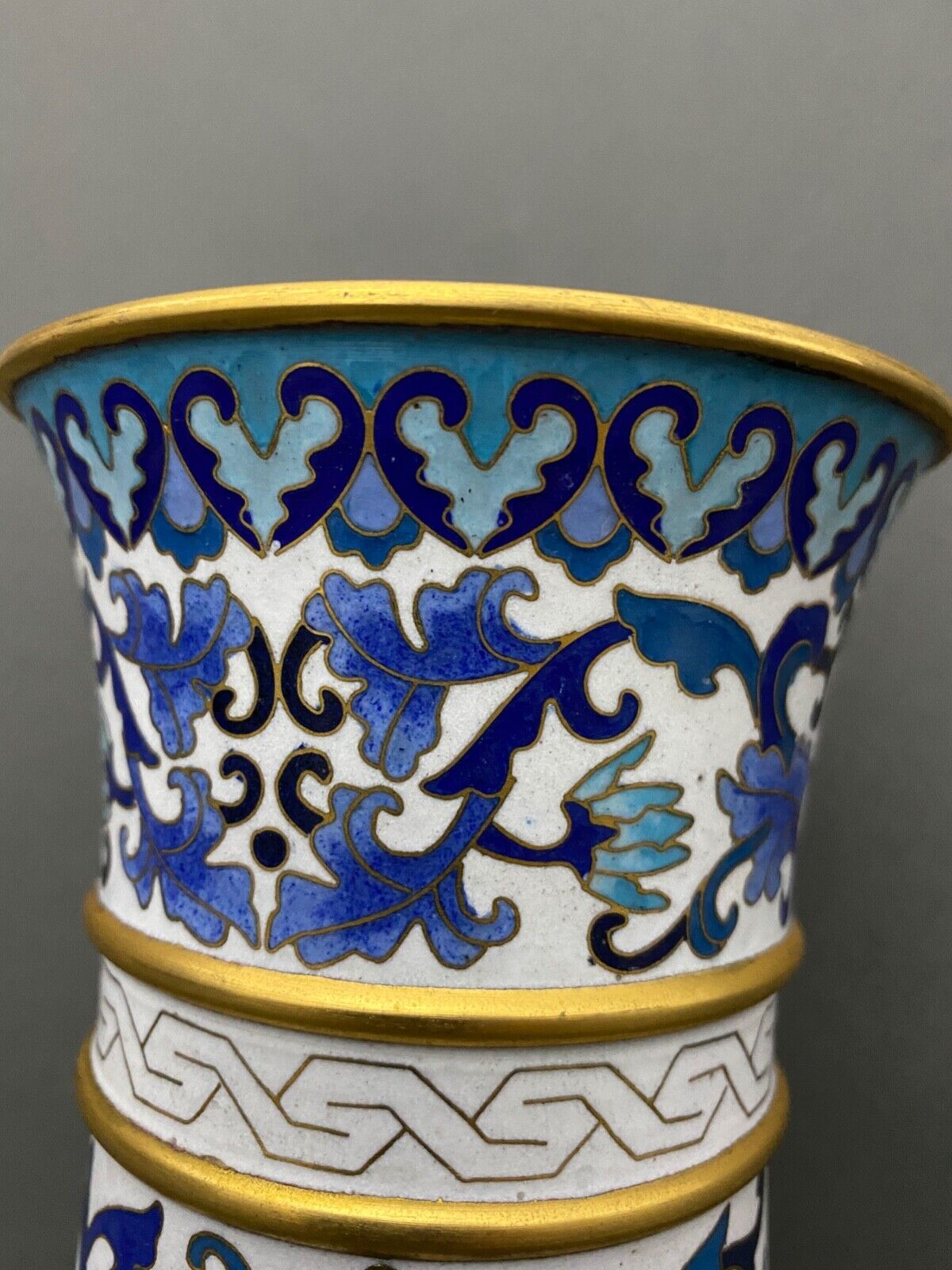Vase roll china cloisonné mid-twentieth floral decoration