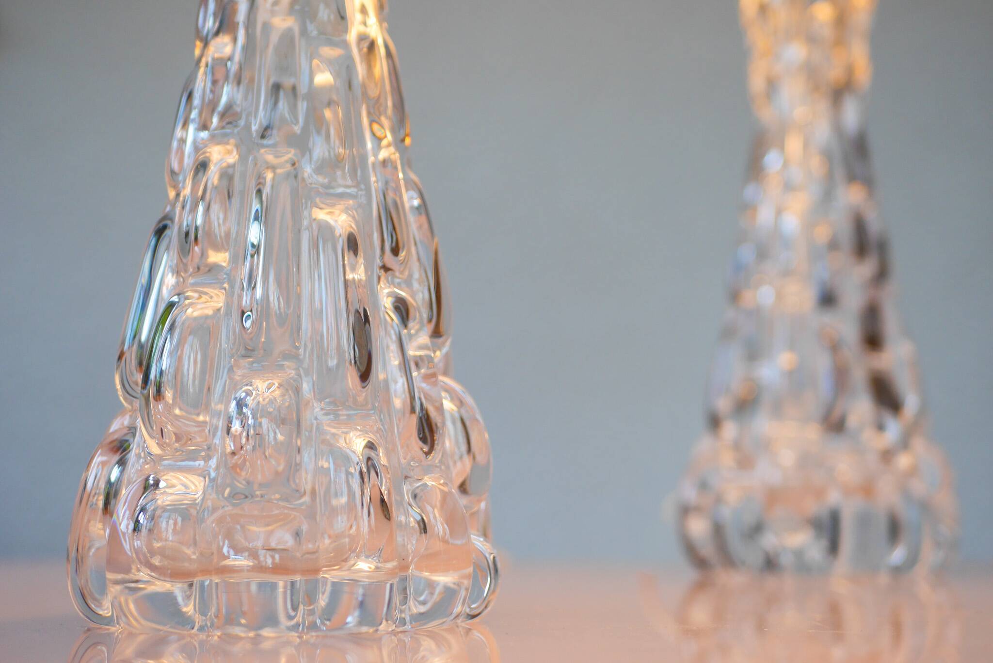 Carl Fagerlund Crystal Glass Table Lamps. Orrefors, Sweden