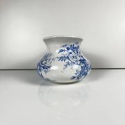 Chubby pitcher, old toilet jug KG Lunéville, blue flower pattern, late 19th to early 20th century.