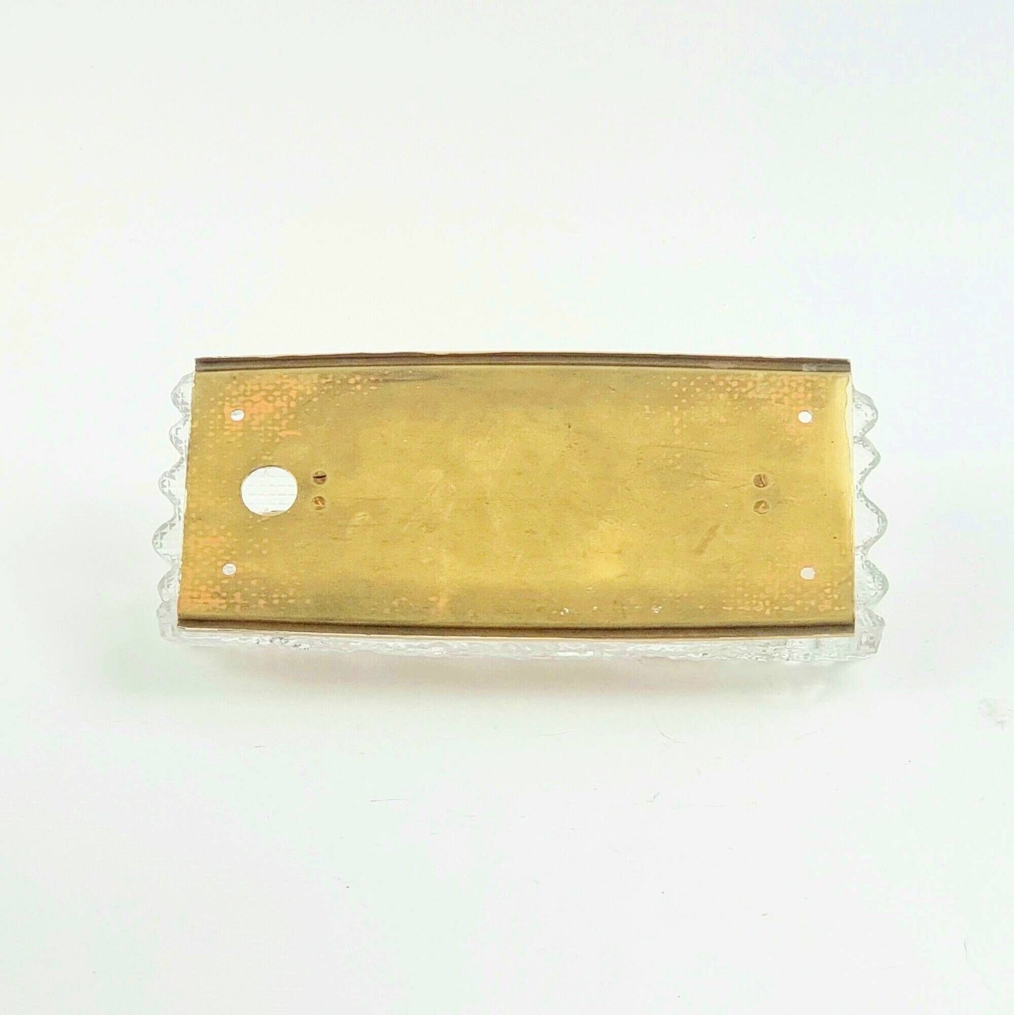 Mid Century Scandinavian Glass & Brass Wall Light by Carl Fagerlund, 1960s