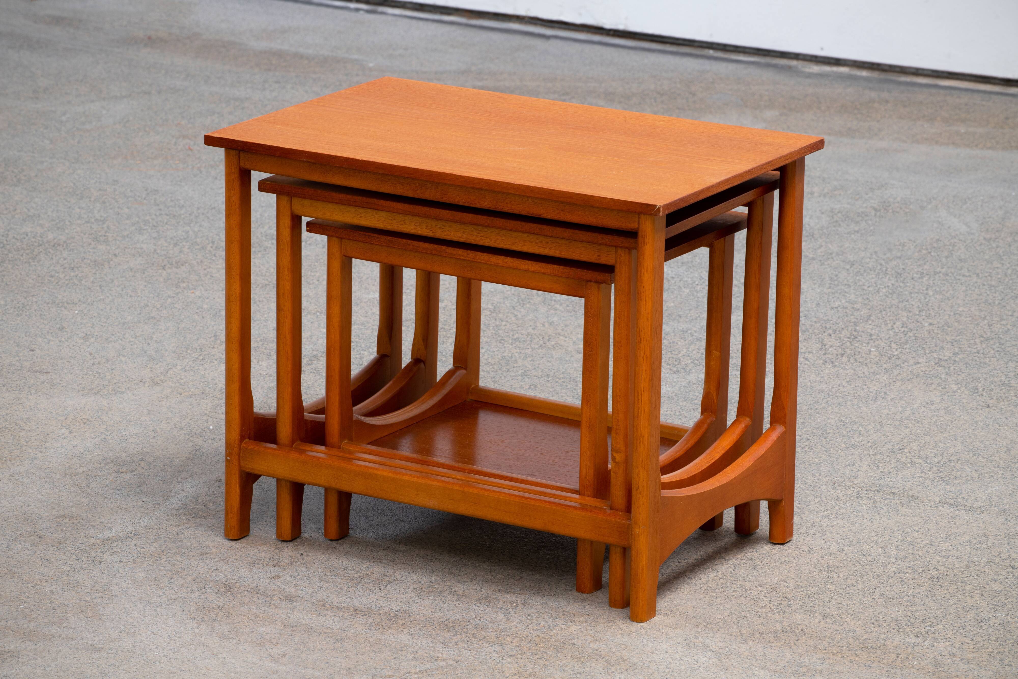 Scandinavian teak nesting coffee tables