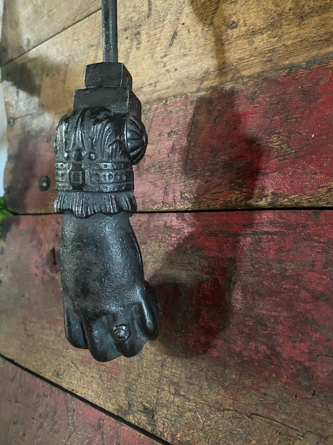 19th century cast iron “hand” door knocker