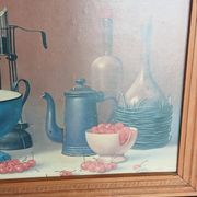 Vintage Still Life Table 1971 – Proferio Grossi – Wooden Frame