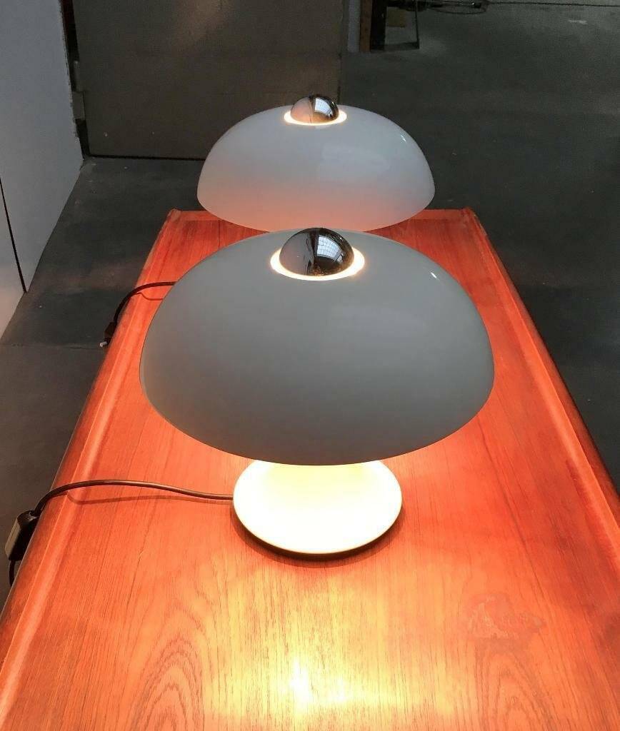 Mid-century German mushroom table lamp from the Space Age, by Kontakt-Werkstätten / Staff, 1960s, set of 2.