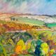 Paysage de vallée et colinnes signé de 1995