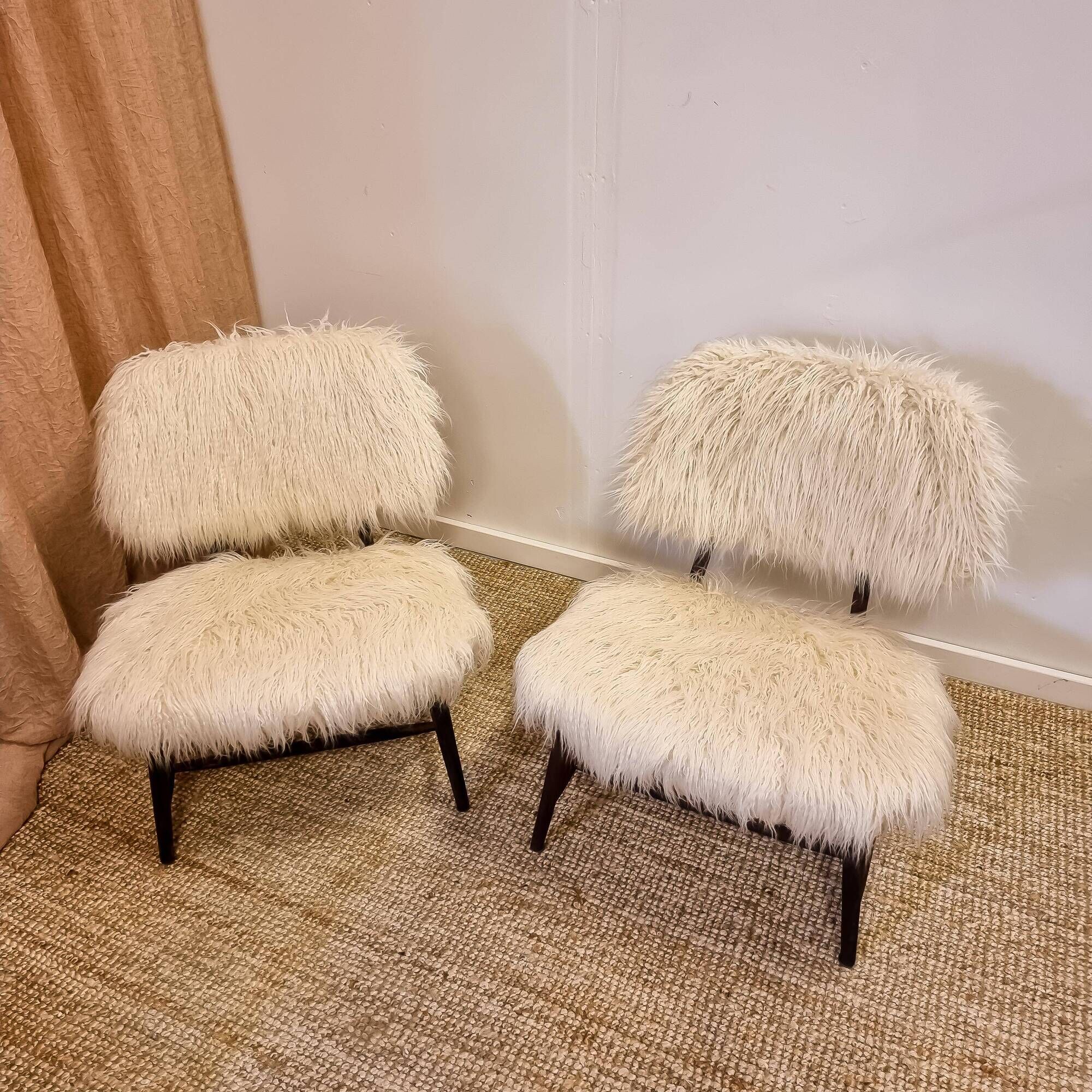 Pair of modern classic Swedish chairs "Teve", Pierre Frey fabric, Alf Svensson