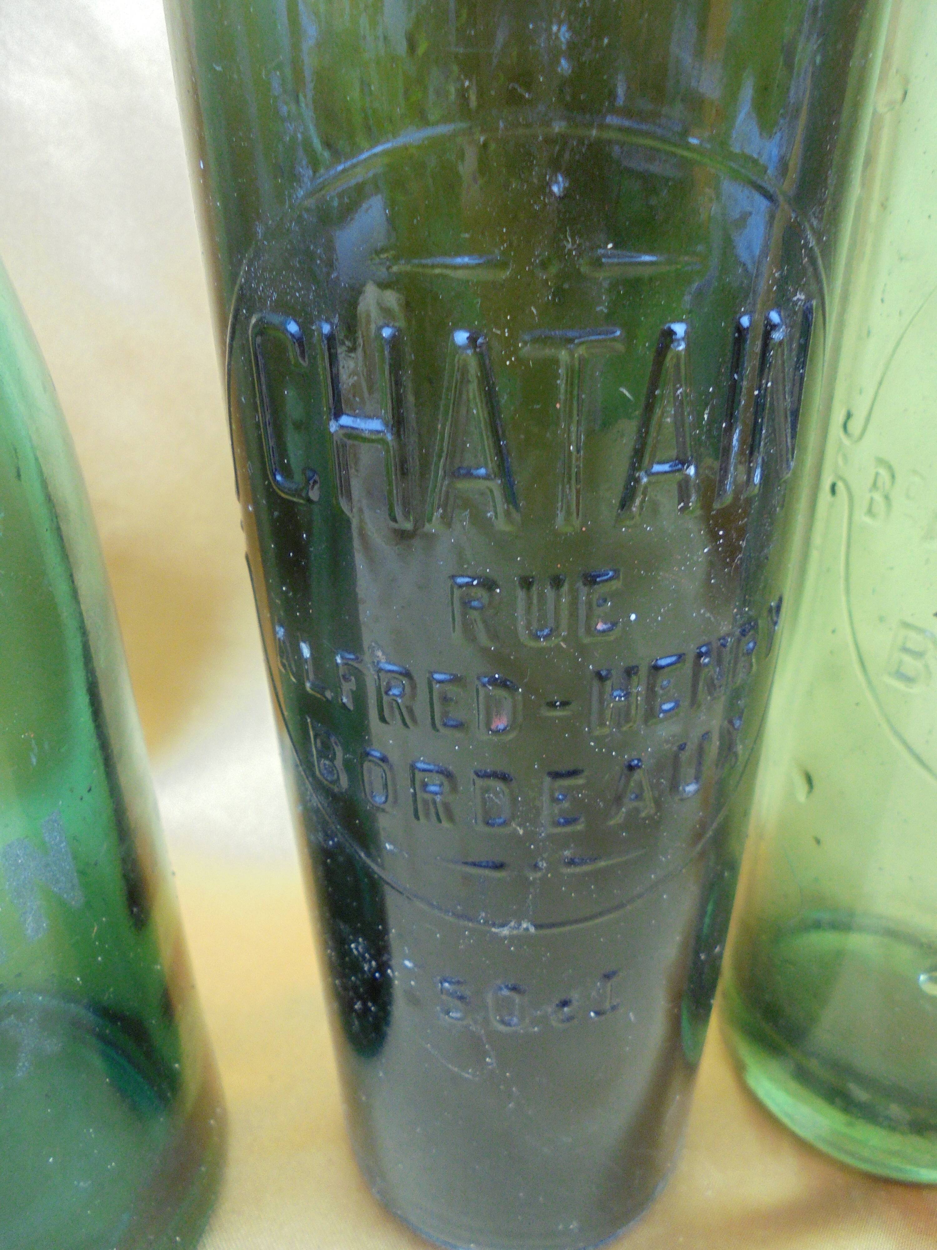 3 old bottles of biere brasserie chatain Bordeaux