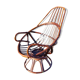 Fauteuil vintage pivotant en bambou et rotin
