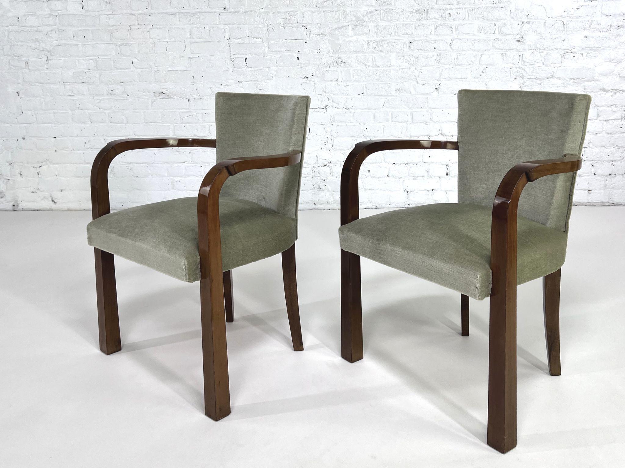 Pair of armchairs art deco 30/40 in wood and velvet