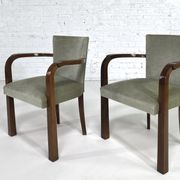 Pair of armchairs art deco 30/40 in wood and velvet