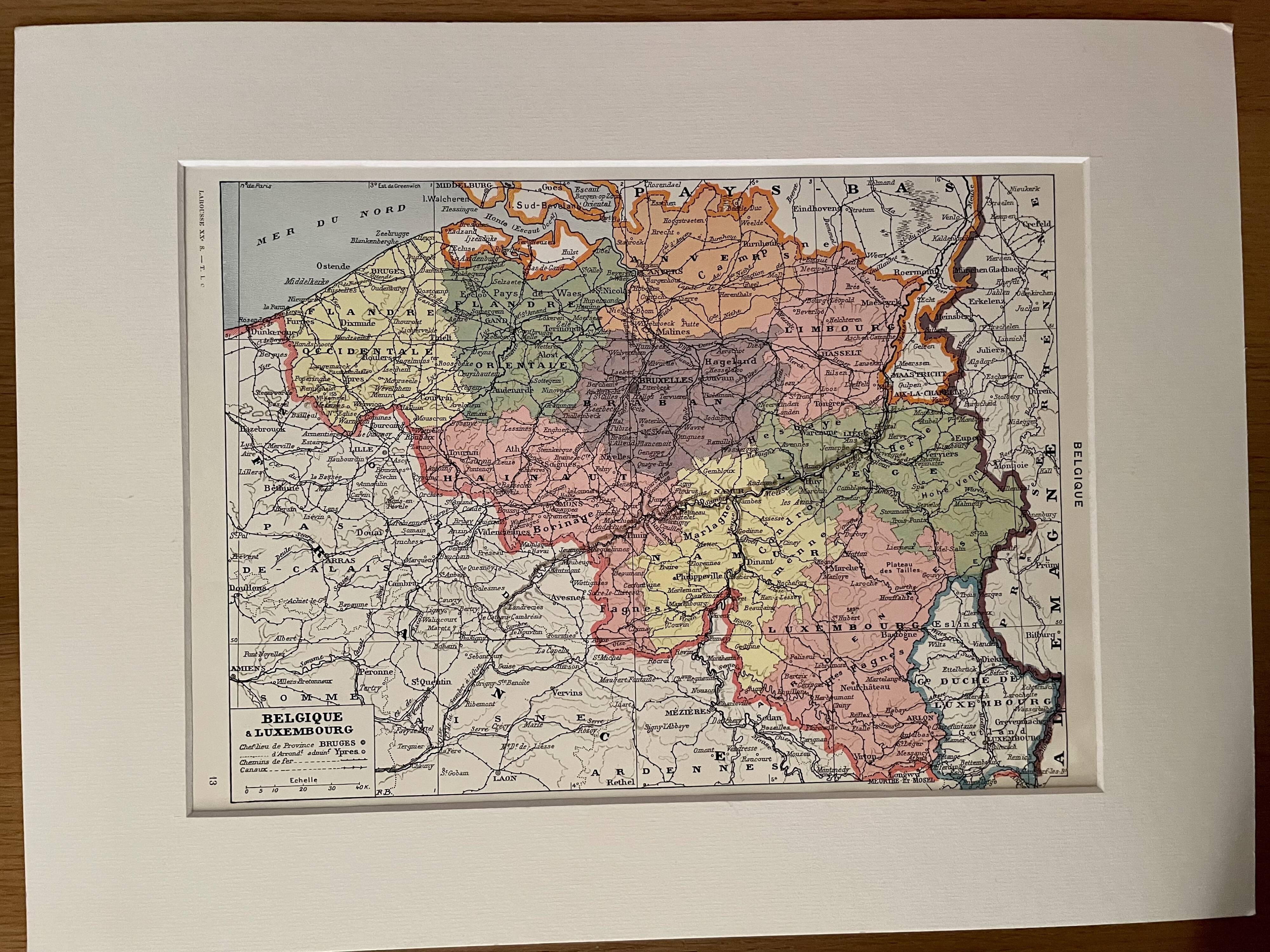 Map of Belgium from 1928