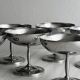 6 coupelles sur pied en inox
