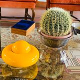 Sergio Asti, Yellow ceramic sculpture / box, Gabbianelli Italy ca. 1971