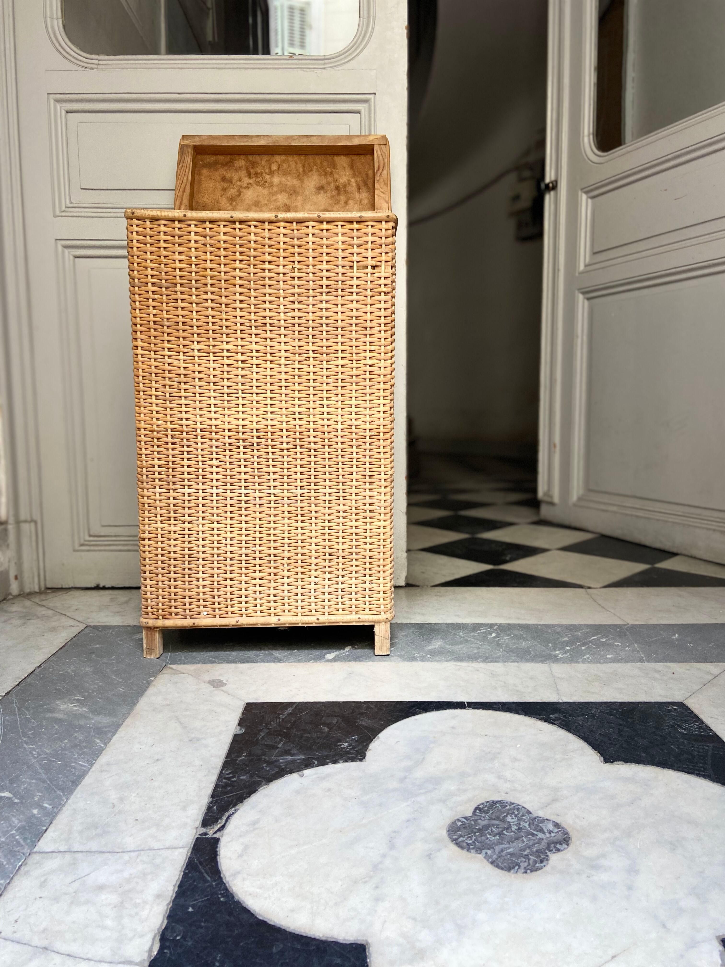 Large vintage rattan basket