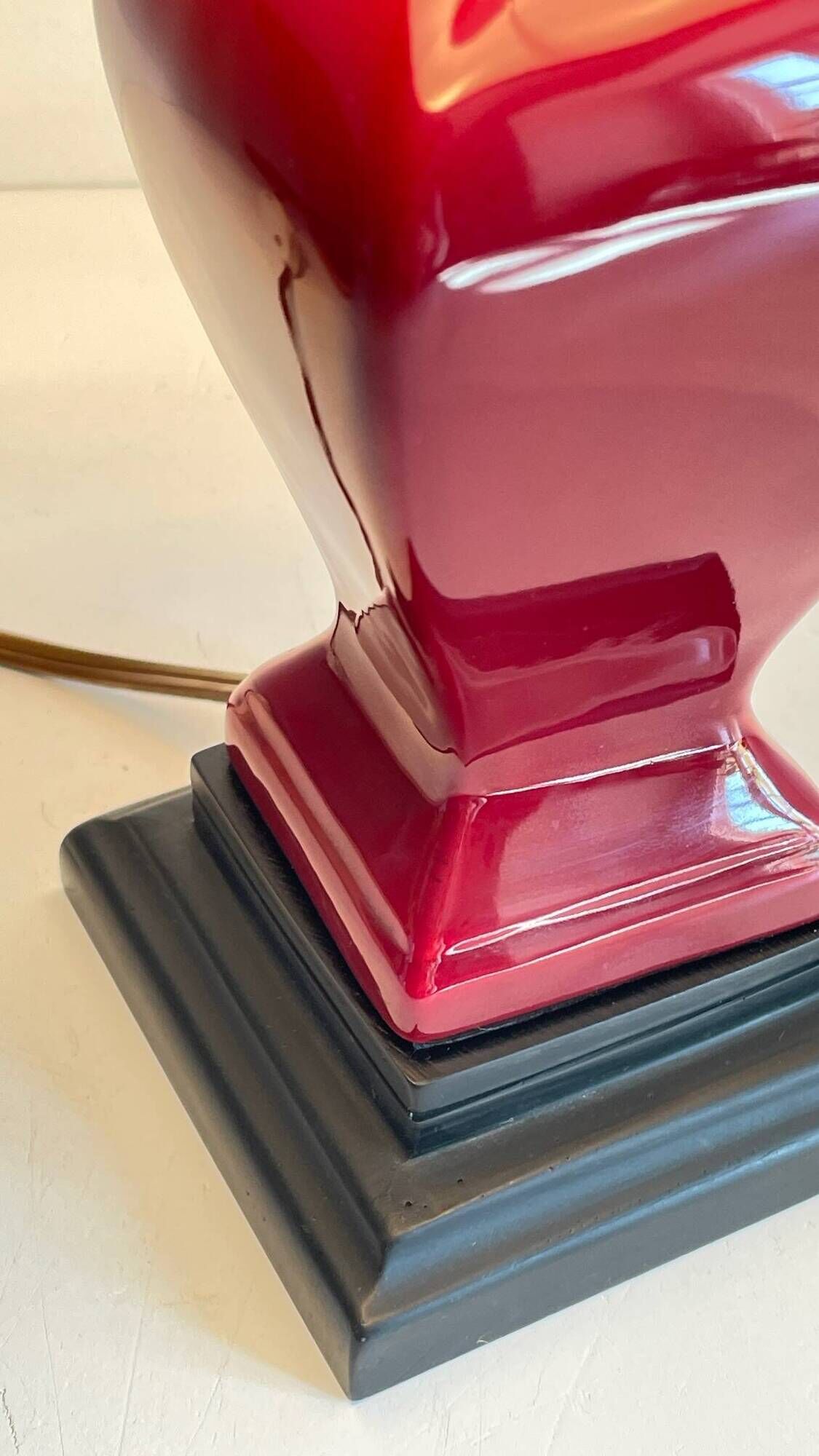 VINTAGE Chic Ceramic and Velvet LAMP