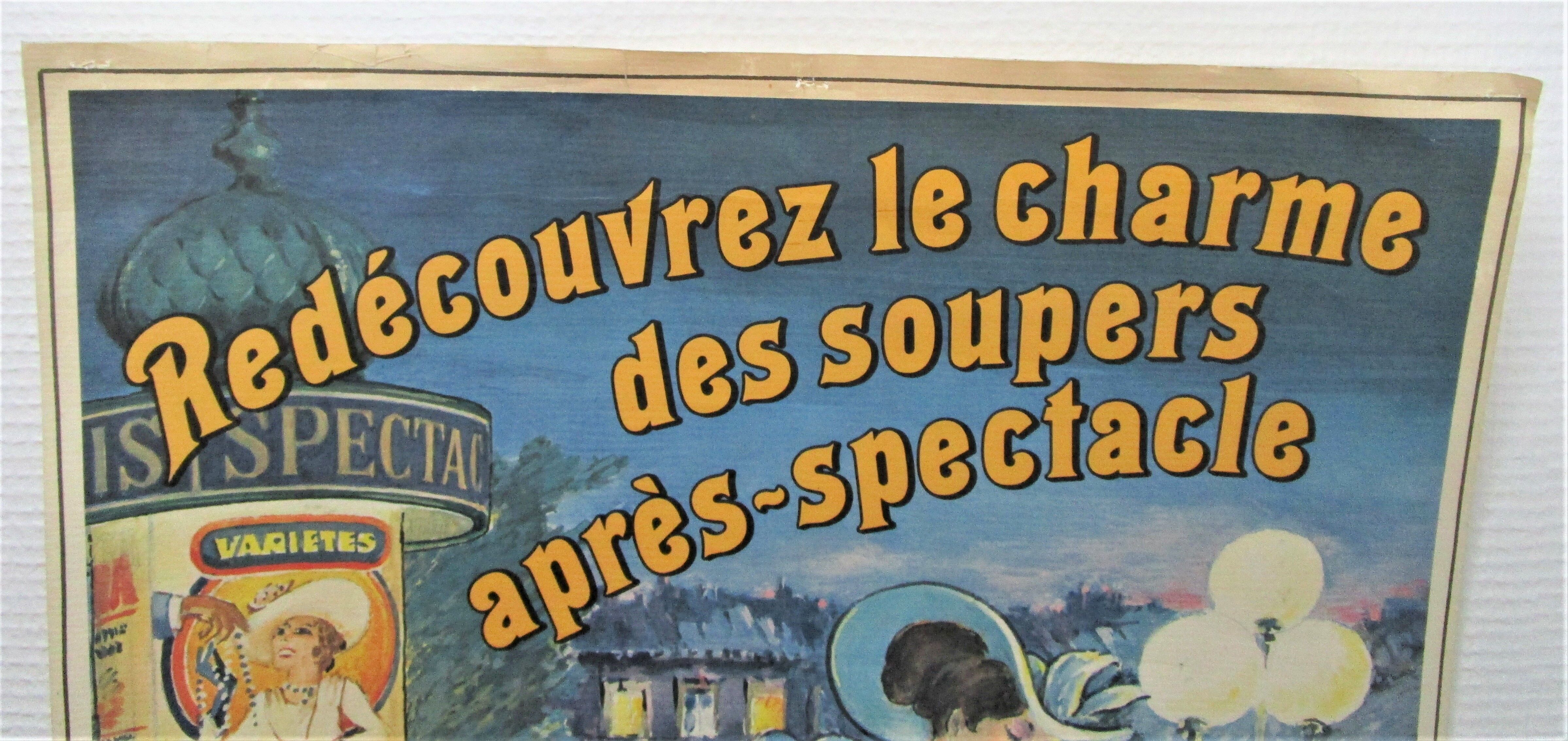 Original poster brasseries flo julien terminus north vaudeville vintage 80s