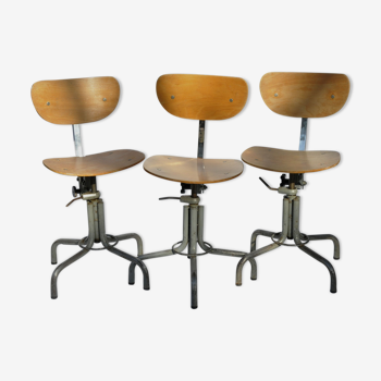 Trio de chaises d'atelier