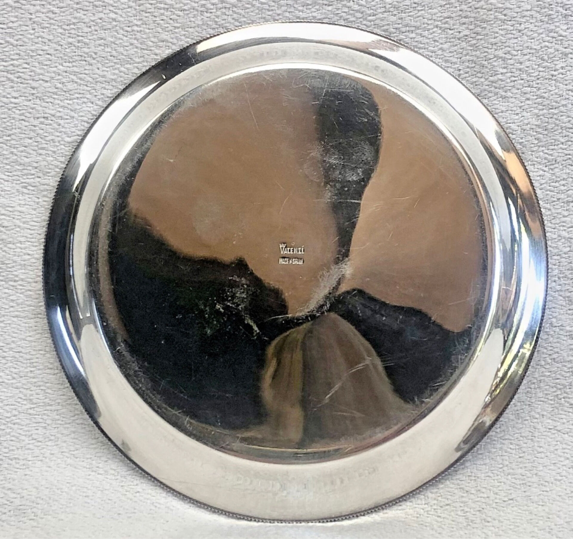 6 old silver-plated metal bread plates Valentini Spain