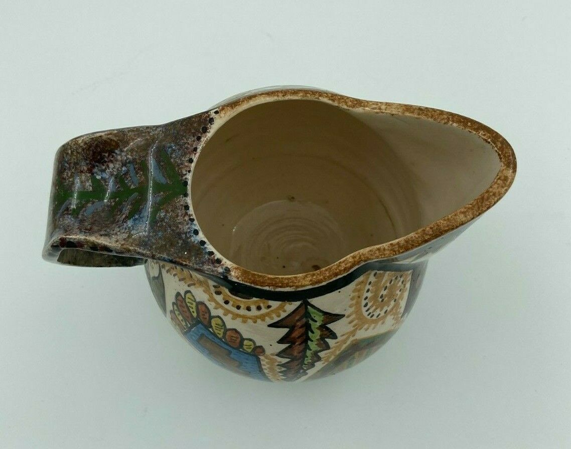 Pichet Paul Fouillen faience de Quimper decor geometrique signe
