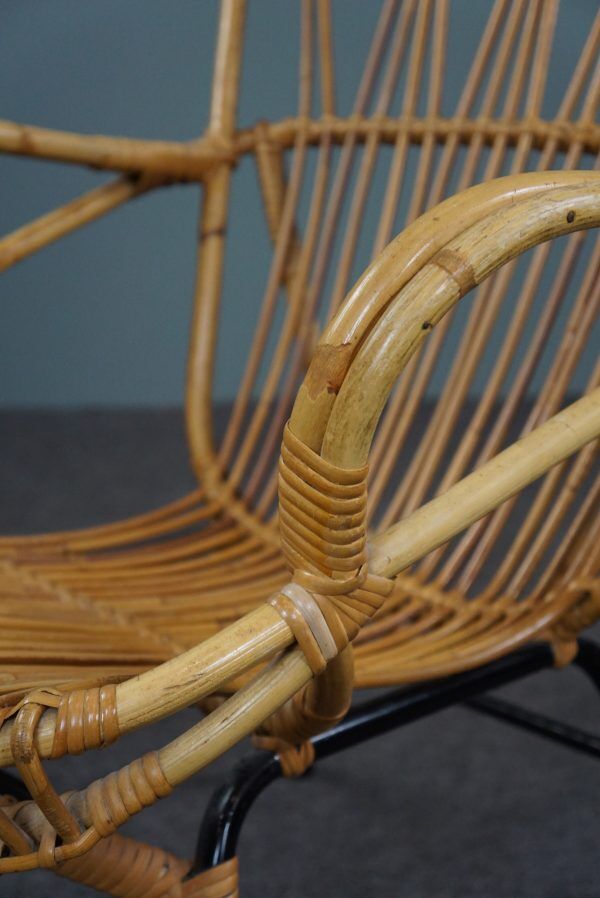 Fauteuil en rotin Dutch Design 1960