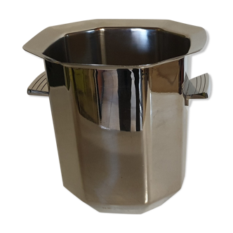 Guy Degrennes octagonal champagne bucket in stainless steel