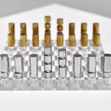 Modernist French Acrylic Glass Chess Set, 1970s, Set of 17