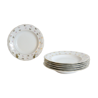 Set of 6 hollow plates, Bavarian porcelain, German vintage
