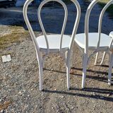 4 Thonet Bistro Chairs Limed Wood White