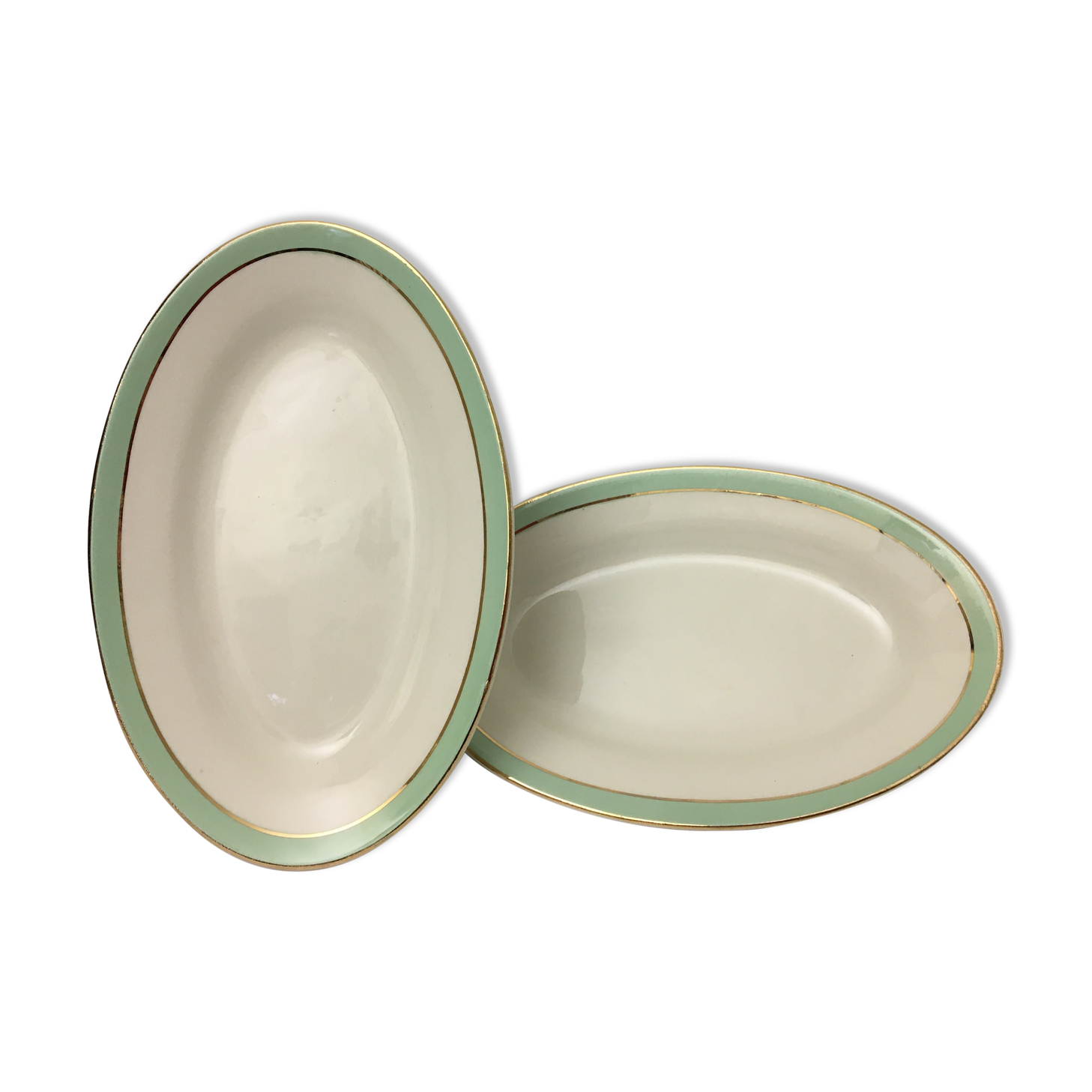 2 raviers stamped "faïencerie d'orchies nord" model "condé"