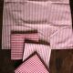 4 serviettes de table à rayures et vichy rouge