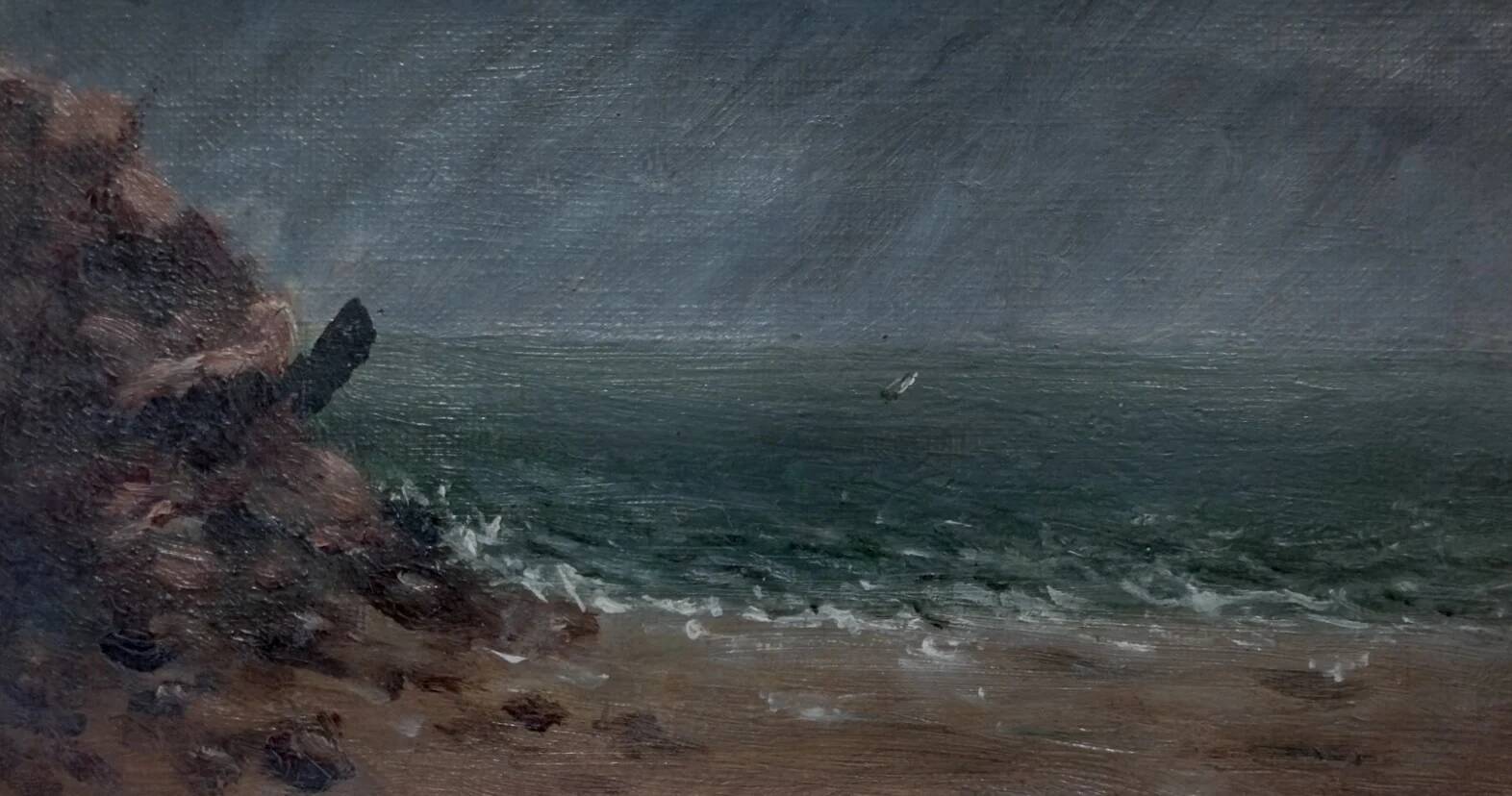 Sailboat in the rain - Small framed marine.