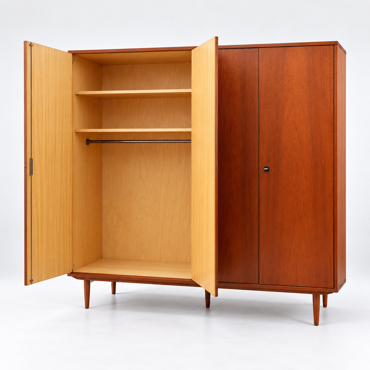 Vintage mid-century four-door wardrobe from the 1960s