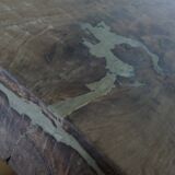 Upcycled brutalist stool, side table, bedside table in solid oak