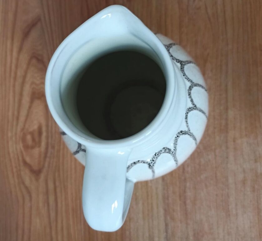 Vintage enamelled ceramic jug - Strelha GDR