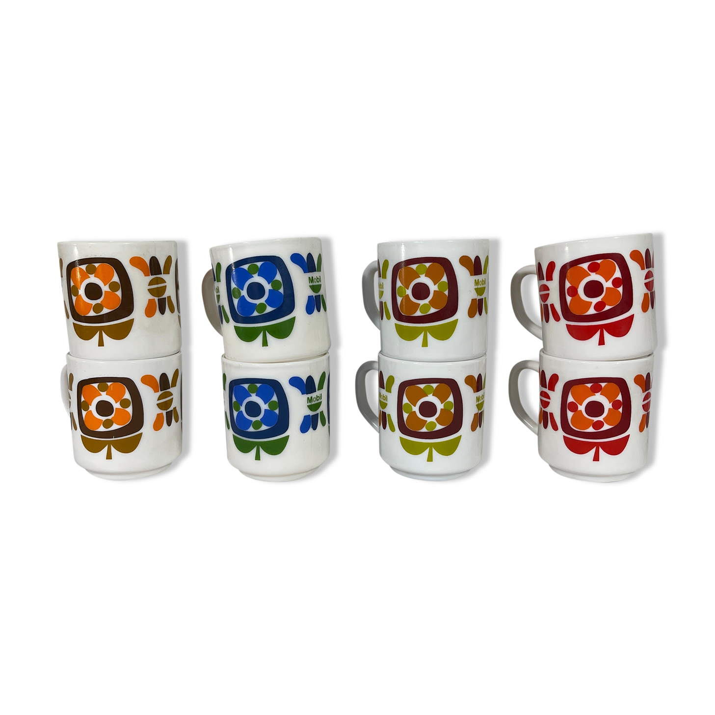 Lot de 8 mugs tasses mobil