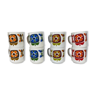 Lot de 8 mugs tasses mobil