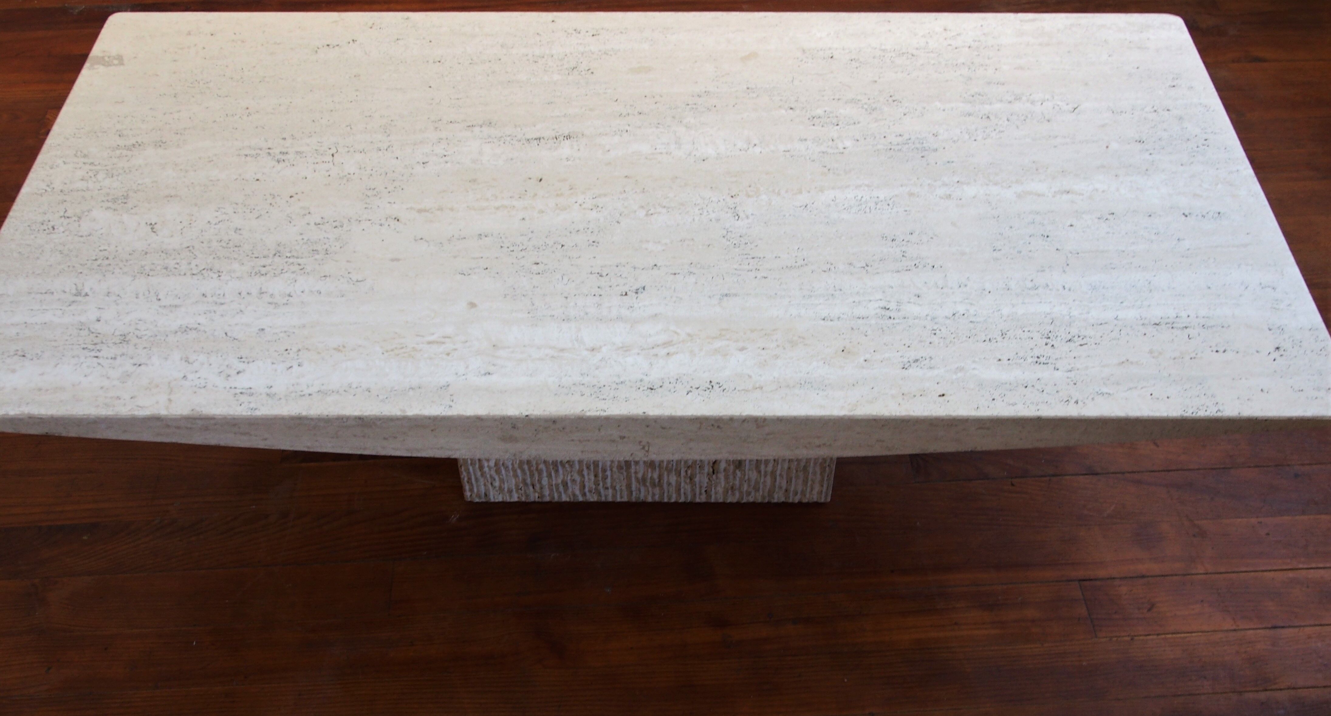 Travertine coffee table, 1980s