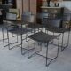 Lot de 6 chaises en acier perforé design XXème