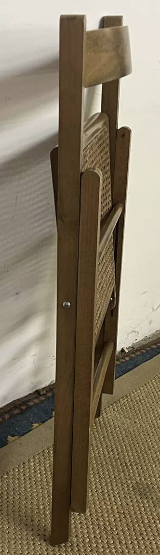 Vintage wooden and cane folding chair