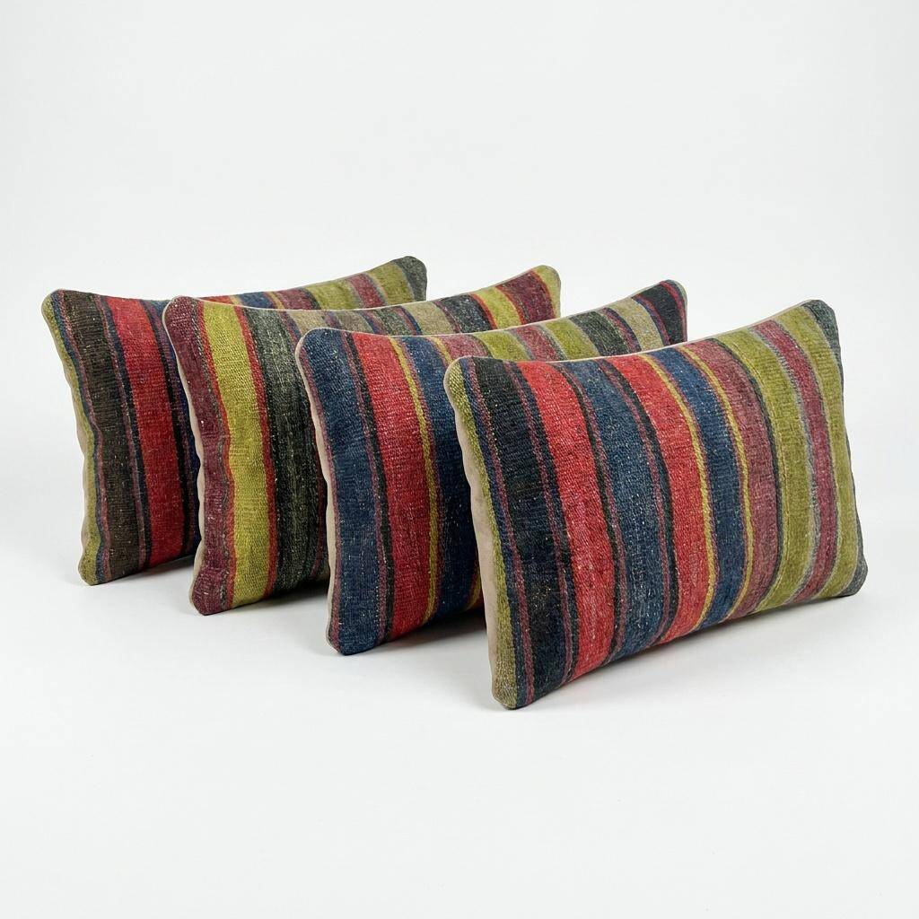 Set of 4 vintage kilim cushion covers 41x61 cm