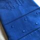 Drap ancien en lin et coton teinté en bleu Méditerranée